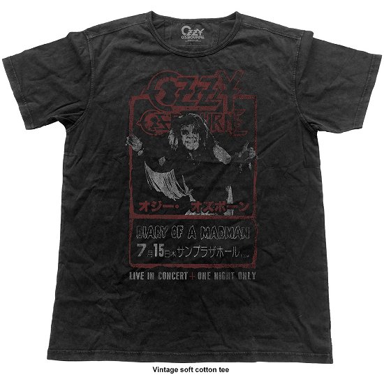 Ozzy Osbourne Unisex Vintage T-Shirt: Japan Flyer - Ozzy Osbourne - Merchandise - Bravado - 5055979993216 - 26. november 2018