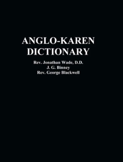 Cover for REV Jonathan Wade · Anglo-Karen Dictionary (Hardcover Book) (2011)