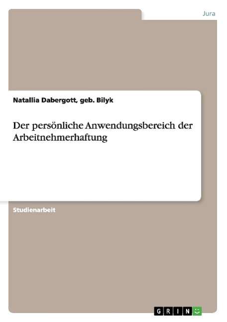 Cover for Bilyk · Der persönliche Anwendungsbereich (Book) [German edition] (2013)