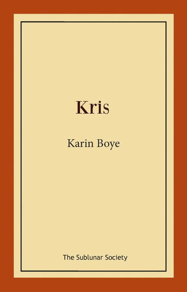 Cover for Karin Boye · Kris (Buch) (2018)