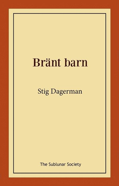 Cover for Stig Dagerman · Bränt barn (Paperback Book) (2025)