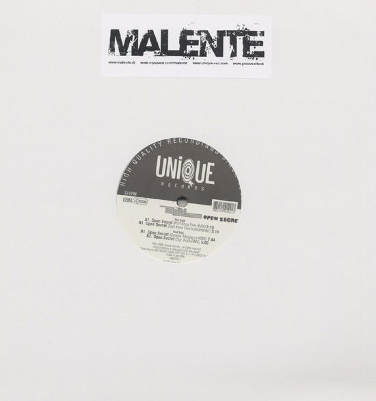 Cover for Malente · Open Secret (12&quot;) (2007)