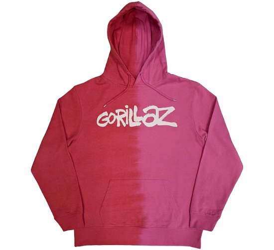 Gorillaz Unisex Pullover Hoodie: Two-Tone Brush Logo (Wash Collection) - Gorillaz - Merchandise -  - 5056561073217 - 