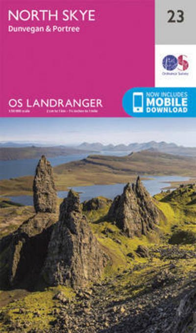 Cover for Ordnance Survey · North Skye, Dunvegan &amp; Portree - OS Landranger Map (Kort) [February 2016 edition] (2016)