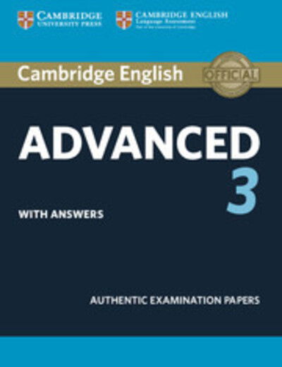 Cover for Cambridge Assessment · Cambridge English Advanced 3 Student's Book with Answers - CAE Practice Tests (Taschenbuch) (2018)