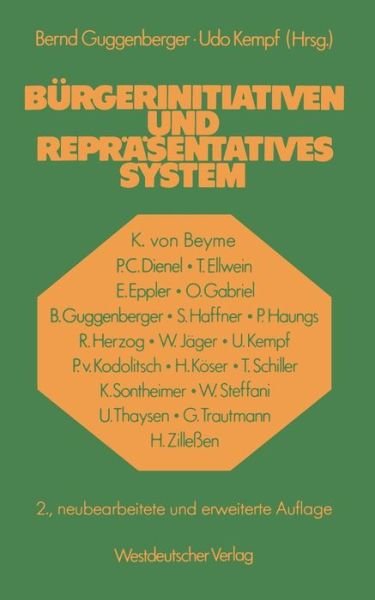 Burgerinitiativen Und Reprasentatives System - Udo Kempf - Livres - Vs Verlag Fur Sozialwissenschaften - 9783531114217 - 1984