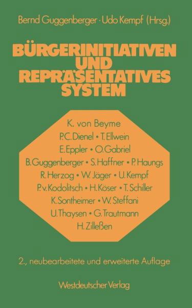 Cover for Udo Kempf · Burgerinitiativen Und Reprasentatives System (Pocketbok) [2nd 2. Aufl. 1978 edition] (1984)