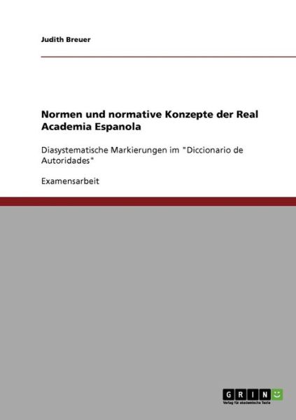 Cover for Breuer · Normen und normative Konzepte de (Book) [German edition] (2013)