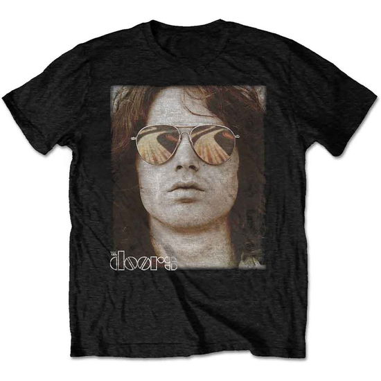 The Doors Unisex T-Shirt: Jim Face - The Doors - Fanituote - MERCHANDISE - 5056170687218 - keskiviikko 22. tammikuuta 2020