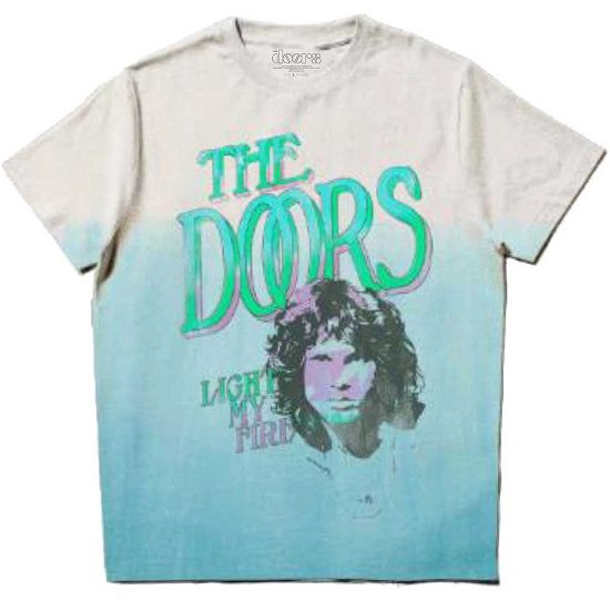 The Doors Unisex T-Shirt: Light My Fire Stacked (Wash Collection) - The Doors - Koopwaar -  - 5056561034218 - 