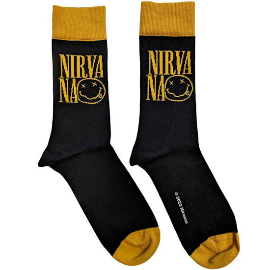 Cover for Nirvana · Nirvana Unisex Ankle Socks: Logo Stacked (Black) (UK Size 7 - 11) (CLOTHES) [size M] (2023)