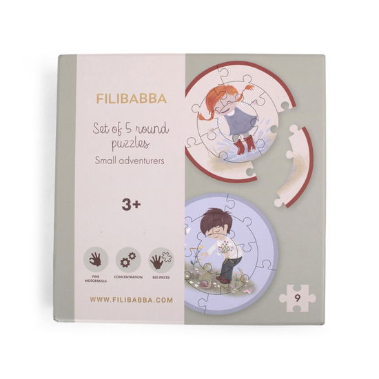 Cover for Filibabba · Filibabba - Set Of 5 Round Puzzles - Small Adventurers - (fi-03321) (Zabawki)