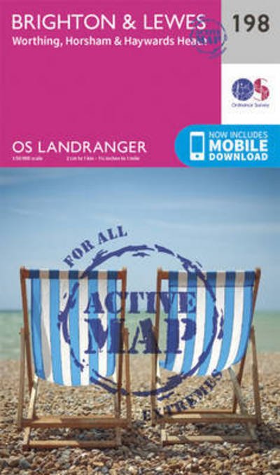 Cover for Ordnance Survey · Brighton &amp; Lewes, Haywards Heath - OS Landranger Active Map (Landkarten) [February 2016 edition] (2016)