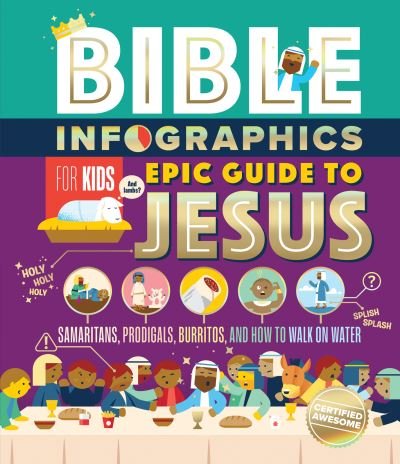 Cover for Harvest House Publishers · Bible Infographics for Kids Epic Guide to Jesus: Samaritans, Prodigals, Burritos, and How to Walk on Water - Bible Infographics for Kids (Hardcover Book) (2022)
