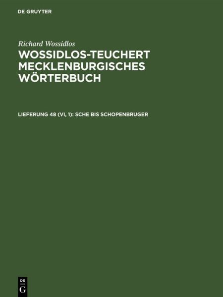 Cover for Sächsische Akademie Sächsische Akademie der Wissenschaften zu Leipzig · Sche Bis Schopenbruger (Book) (1971)