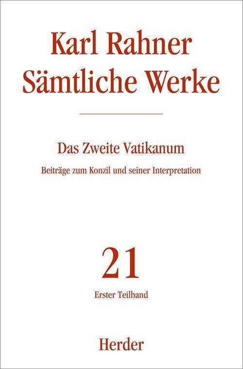 Cover for Karl Rahner · Rahner:sÃ¤mtliche Werke.21/1 (Book)