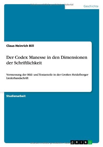 Der Codex Manesse in den Dimension - Bill - Books - GRIN Verlag - 9783640752218 - November 16, 2010