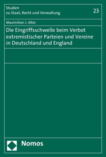 Cover for Alter · Die Eingriffsschwelle beim Verbot (Book) (2016)