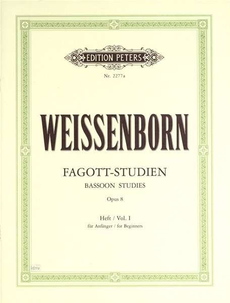 Cover for Weissenborn · Bassoon Studies Op.8 Vol.1 (Sheet music) (2001)