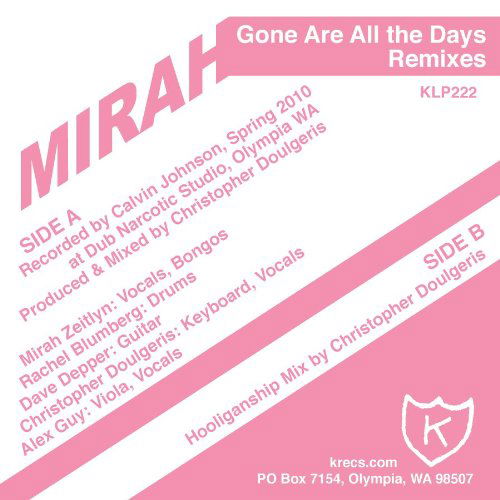 Gone All The Days - Mirah - Musikk - SECRETLY CANADIAN - 0789856122219 - 1. oktober 2013