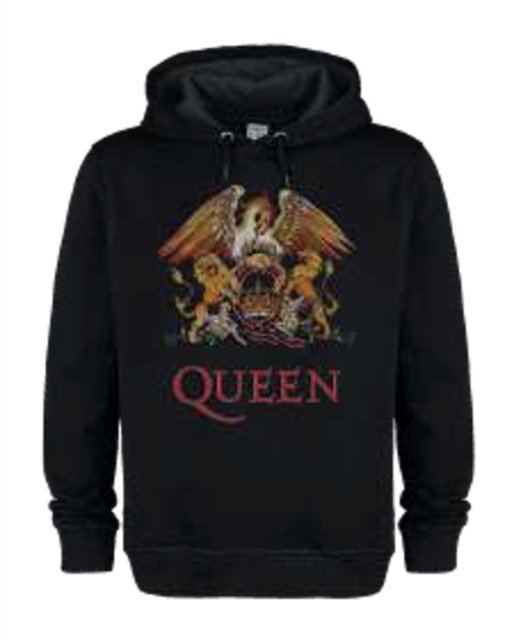 Queen Royal Crest Amplified Vintage Black Small Hoodie Sweatshirt - Queen - Koopwaar - AMPLIFIED - 5054488895219 - 