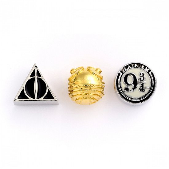 Set of 3 Spacer Beads Deathly Hallows, Golden Snitch, Platform 9 3/4 - Harry Potter - Merchandise - CARAT SHOP - 5055583441219 - 