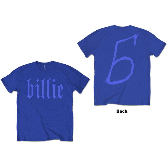 Cover for Billie Eilish · Billie Eilish Unisex T-Shirt: Billie 5 (Blue) (Back Print) (T-shirt) [size S] (2021)