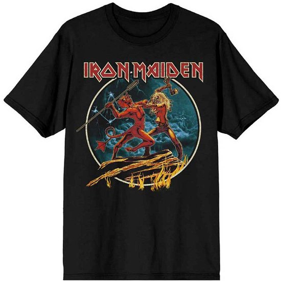 Iron Maiden Unisex T-Shirt: Number Of The Beast Run To The Hills Circular - Iron Maiden - Merchandise -  - 5056561024219 - 