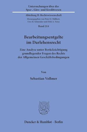 Cover for Vollmer · Bearbeitungsentgelte im Darlehe (Bog) (2020)