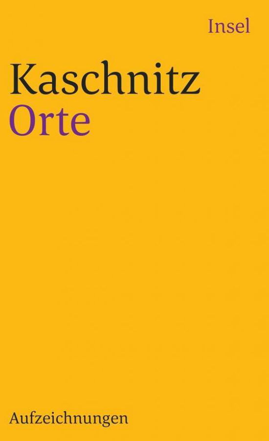 Cover for Marie Luise Kaschnitz · Insel TB.1321 Kaschnitz.Orte (Book)