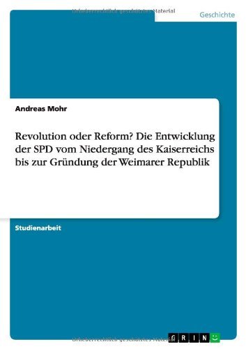 Cover for Mohr · Revolution oder Reform? Die Entwic (Pocketbok) [German edition] (2011)