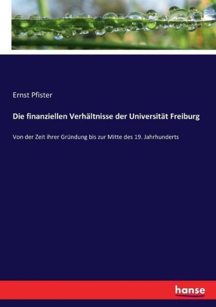 Cover for Pfister · Die finanziellen Verhältnisse d (Bog) (2017)