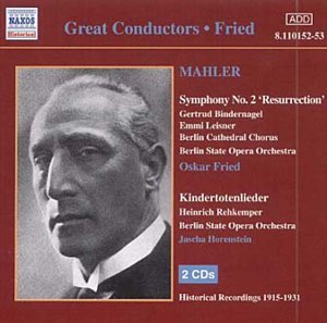 Mahlersymphony No 2 Resurrection - Bindernagelbsoofried - Music - NAXOS HISTORICAL - 0636943115220 - June 4, 2001