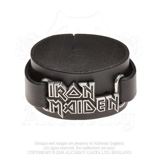 Iron Maiden Logo Leather Wriststrap Bracelet - Iron Maiden - Merchandise - IRON MAIDEN - 0664427045220 - October 7, 2019