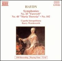Cover for Haydn / Wordsworth · Symphonies 45, 48 &amp; 102 (CD) (1994)