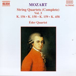 String Quartets 156, 158, 159 & 458 - Mozart / Eder Quartet - Musiikki - NCL - 0730099554220 - tiistai 15. helmikuuta 1994