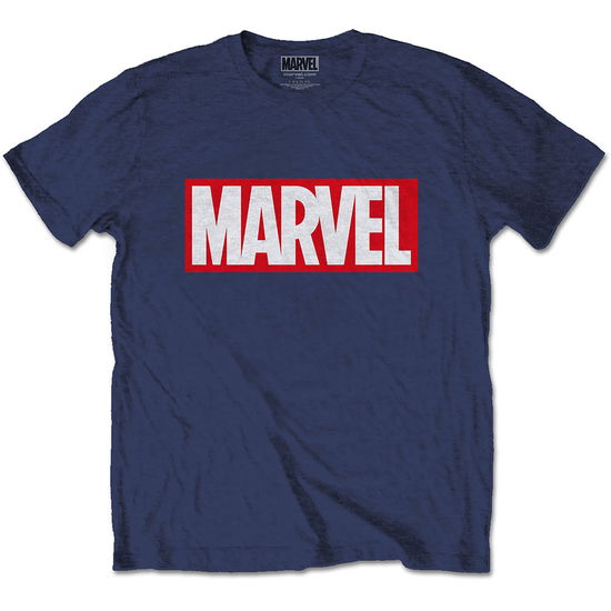 Cover for Marvel Comics · Marvel Comics Unisex T-Shirt: Marvel Box Logo (T-shirt) [size S] [Blue - Unisex edition]