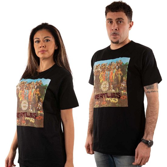 The Beatles Unisex T-Shirt: Sgt Pepper Crystals (Embellished) - The Beatles - Koopwaar -  - 5056561042220 - 