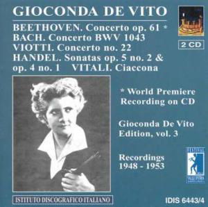Cover for Gioconda De Vito · De Vito Edition (Vol Idis Klassisk (CD) (2000)