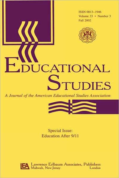 Cover for Rebecca a Martusewicz · Education After 9/11: A Special Issue of educational Studies (Paperback Book) (2003)