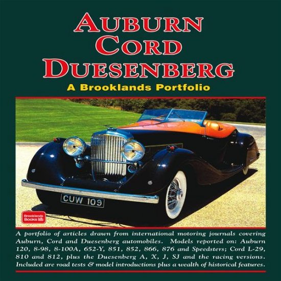 Cover for R M Clarke · Auburn Cord Duesenberg: A Brooklands Portfolio (Paperback Bog) (2011)