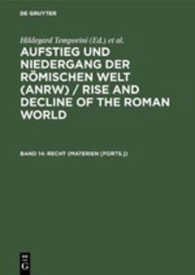 Cover for Hildegard Temporini · Recht (Materien [forts.]) (Hardcover Book) (1982)