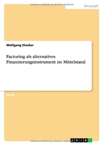 Cover for Stocker · Factoring als alternatives Fina (Book) [German edition] (2010)