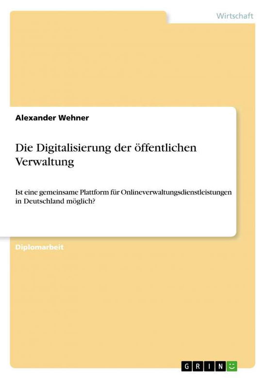 Cover for Wehner · Die Digitalisierung der öffentli (Book)