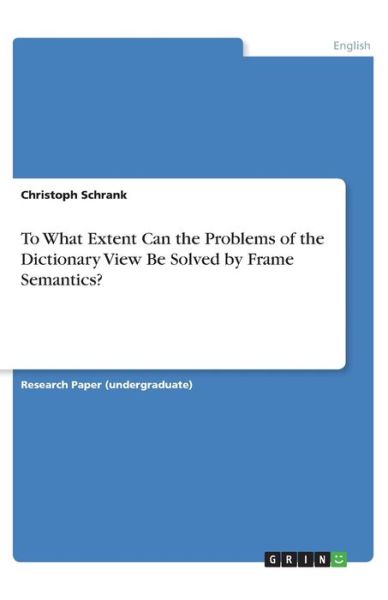 Cover for Schrank · To What Extent Can the Problems (Book)