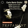 Cover for Giulini / Berliner Philharmoniker · Symphonies Testament Klassisk (CD) (2011)