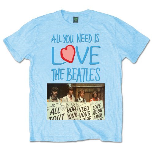 The Beatles · The Beatles Unisex T-Shirt: All You Need Is Love Play Cards (T-shirt) [size XL] [Blue - Unisex edition]