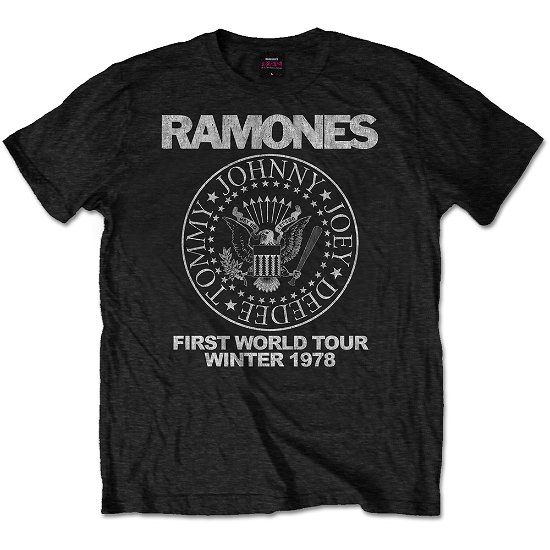 Ramones Unisex T-Shirt: First World Tour 1978 - Ramones - Gadżety -  - 5055979968221 - 