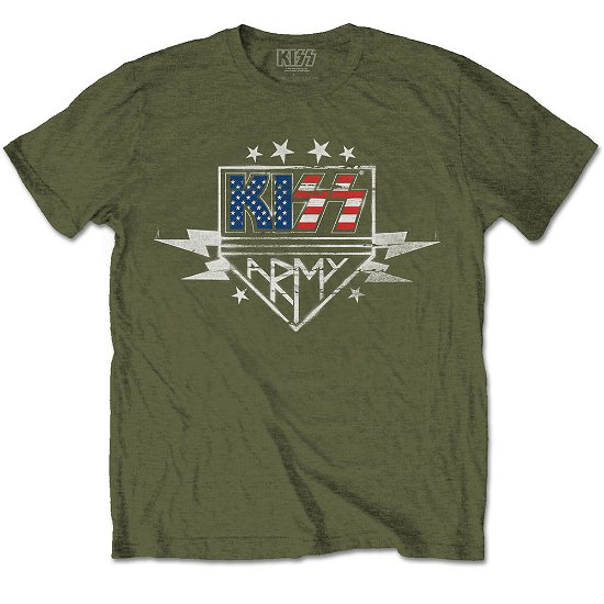 Cover for Kiss · KISS Unisex T-Shirt: Army Lightning (T-shirt) [size S] [Green - Unisex edition]