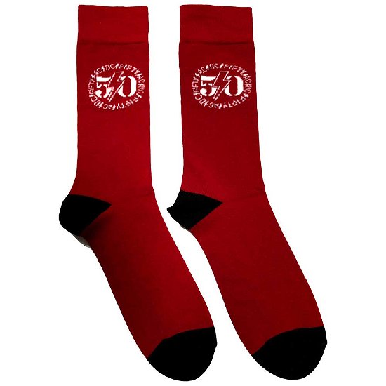 AC/DC Unisex Ankle Socks: 50th Logo (UK Size 6 - 11) - AC/DC - Merchandise -  - 5056737253221 - 